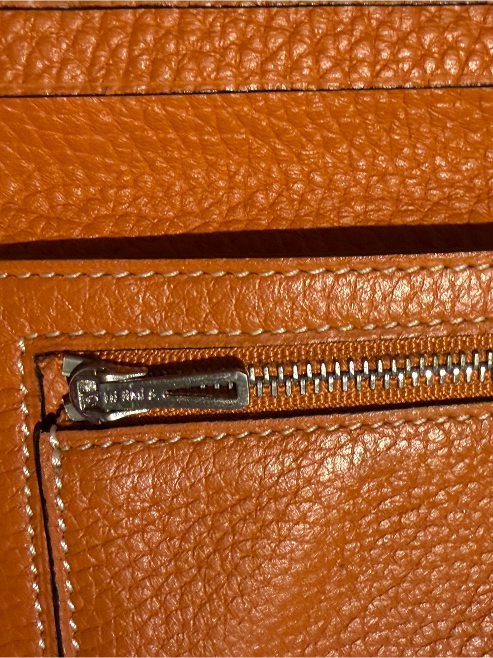 Hermes Cognac Brown Togo Leather Wallet with Silver H Closure - Picture 6 of 14
